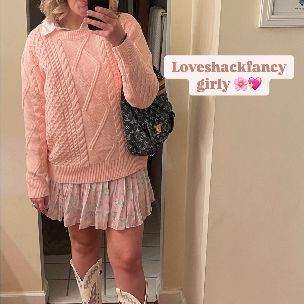 Blush Cable Knit Sweater